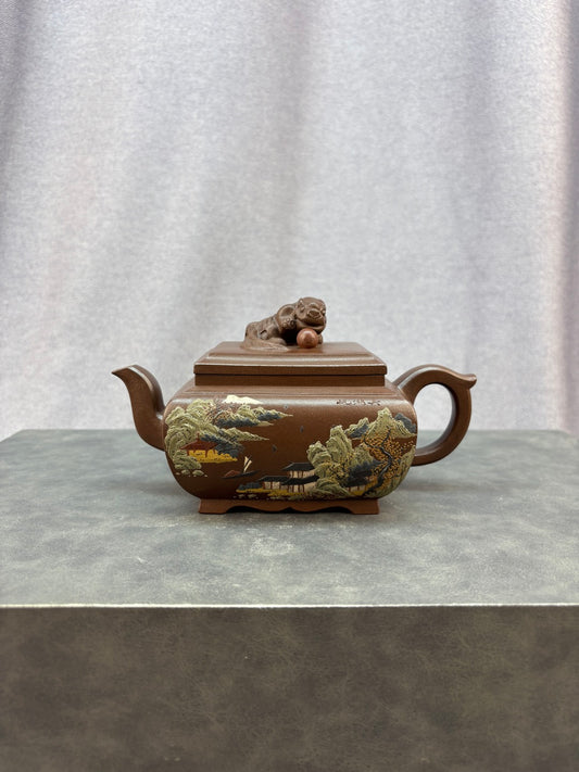 原矿极品老紫泥·380cc程辉大师《盛世唐狮》收藏级重器