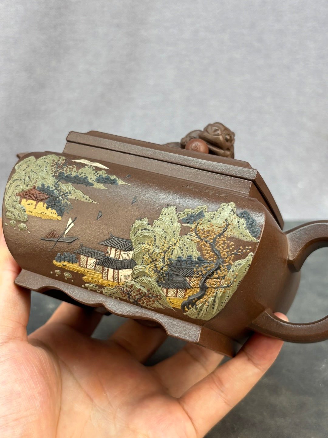 原矿极品老紫泥·380cc程辉大师《盛世唐狮》收藏级重器