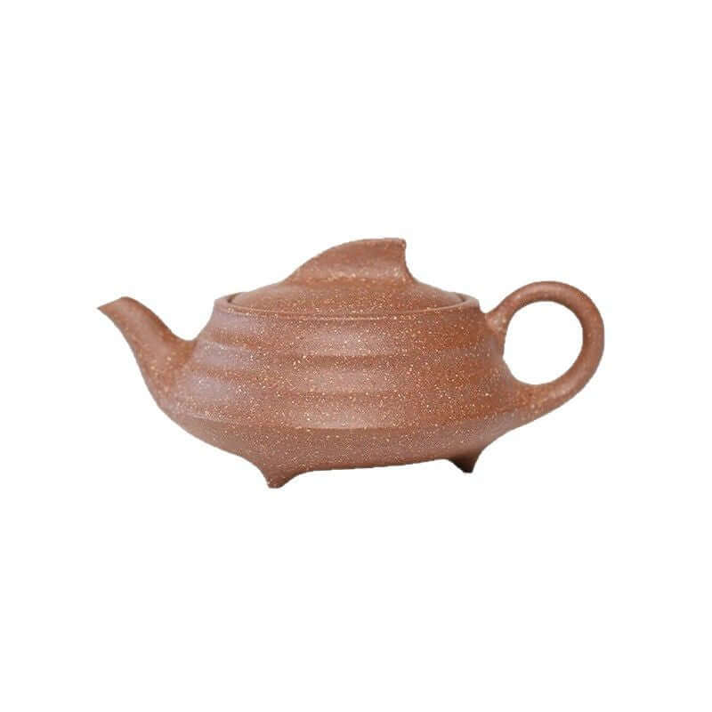 Handmade Yixing purple sand teapot with a unique design, crafted from original purple sand for kung fu tea brewing.
