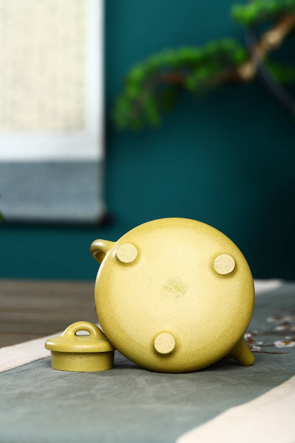 双工合作【子冶石瓢】 原矿冷黄金 容量280cc 作者钱云娇 国家级工艺美术师 刻绘 鲁号 国家级工艺美术师