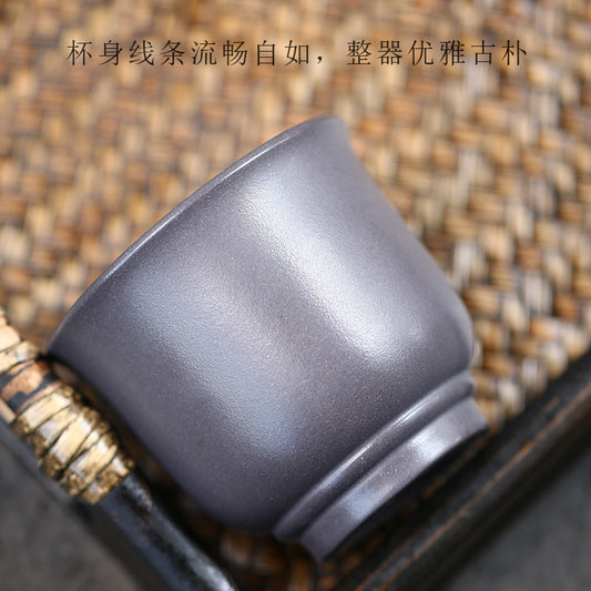 宜兴精品主人杯批发原矿天青泥紫砂杯纯全手工功夫茶具家用品茗杯