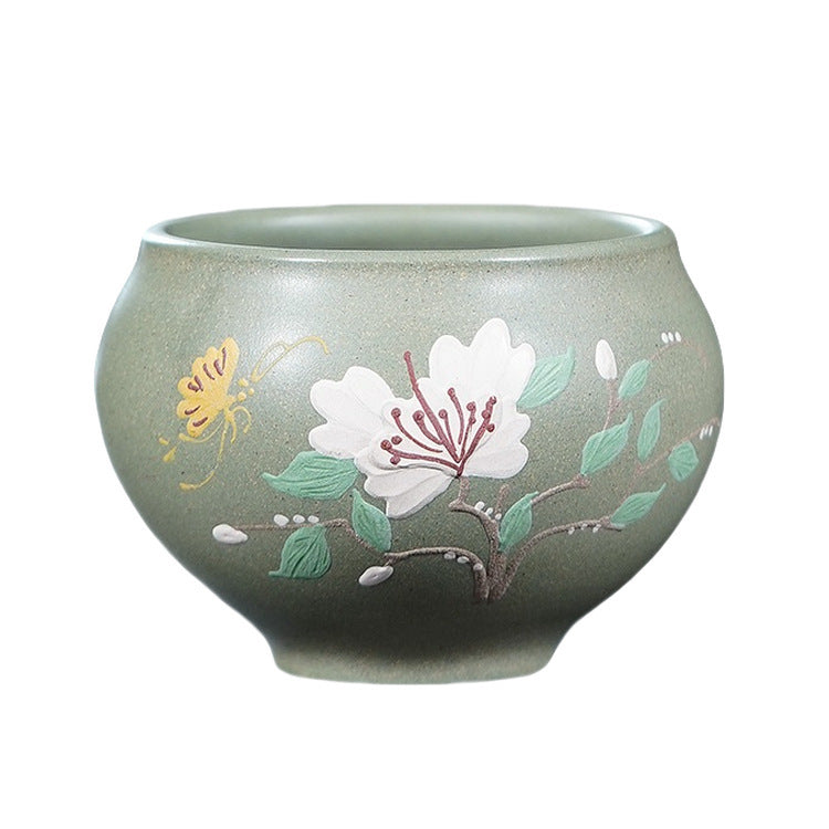 壶芝宴宜兴手工紫砂山水主人杯花趣杯大口品茗杯功夫茶杯