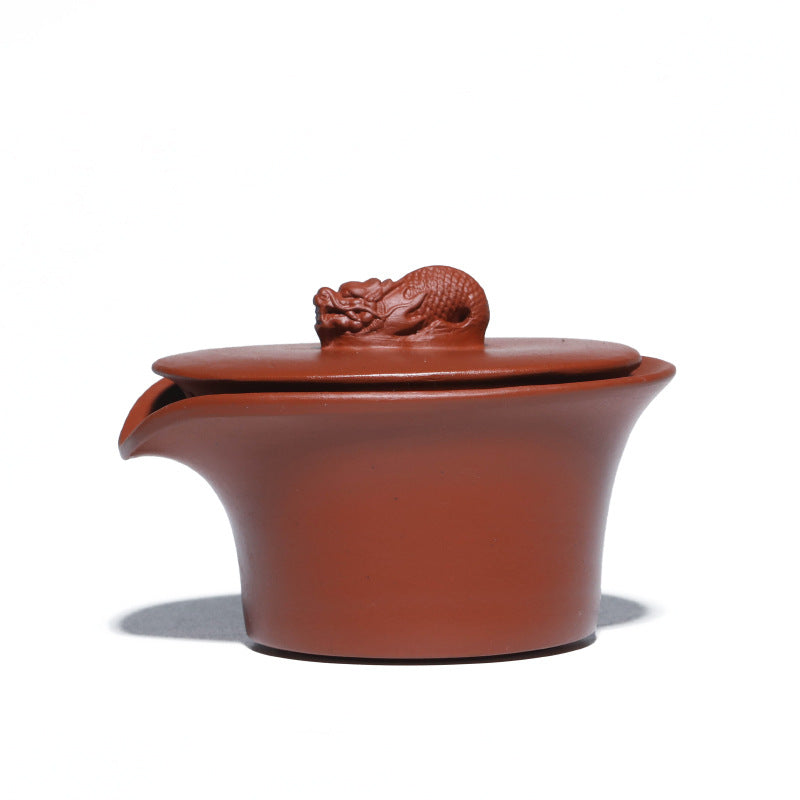 宜兴紫砂壶100CC元宝鱼化龙手抓壶公道杯手工分茶器盖碗创意茶道配件