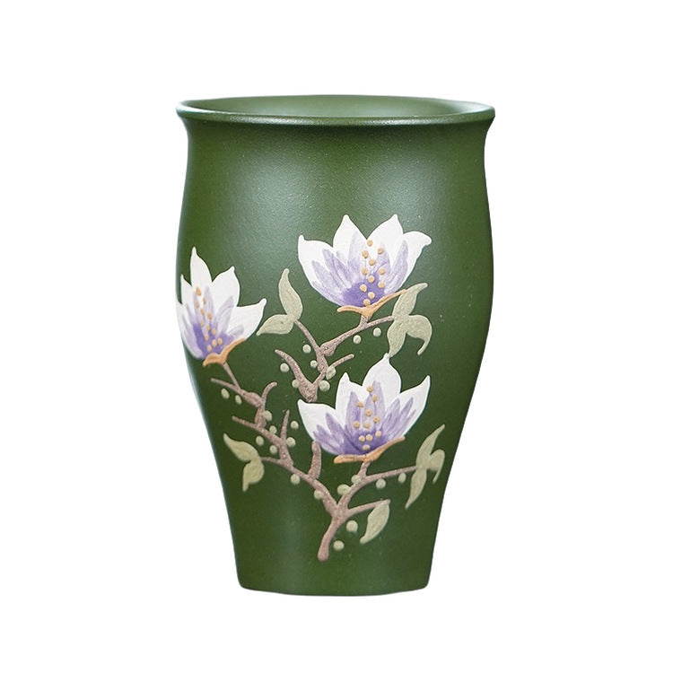 壶芝宴宜兴紫砂杯手工泥绘品茗杯玉兰杯主人杯单杯泡茶杯茶具