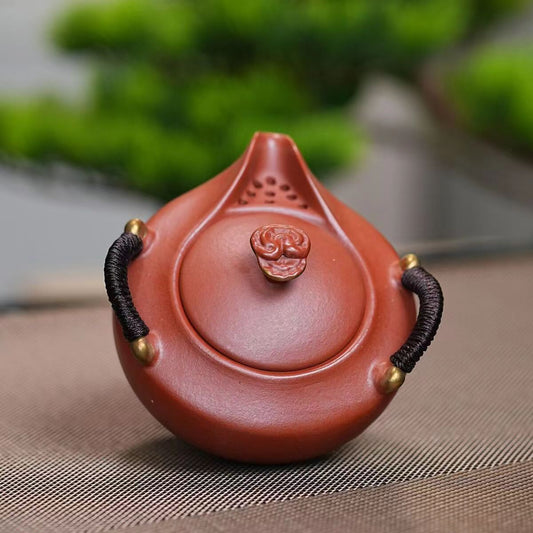 宜兴紫砂大红袍220CC快客旅行灵芝盖碗泡茶礼品茶具茶壶