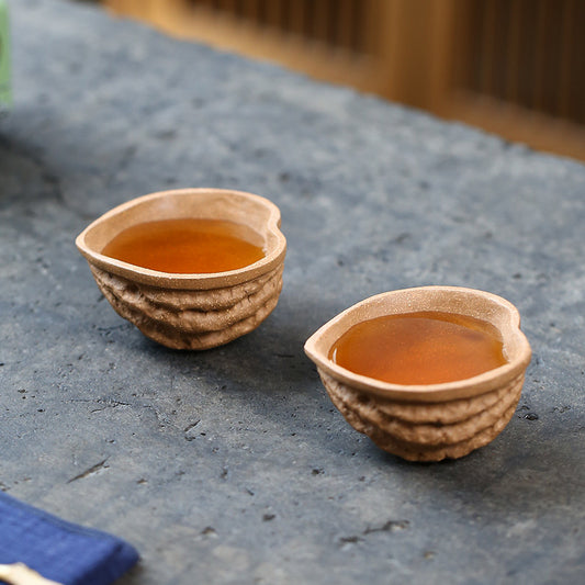 宜兴紫砂杯核桃杯主人杯纯全手工品茗杯茶具套装配件和气生财茶杯