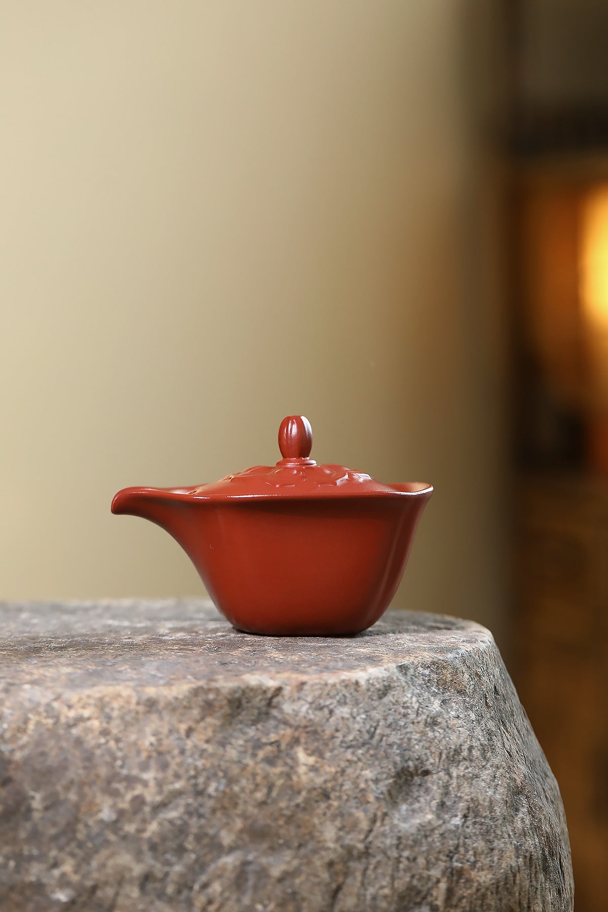 宜兴紫砂原矿朱泥大红袍荷叶盖碗茶具家居实用品茶精工批发170cc