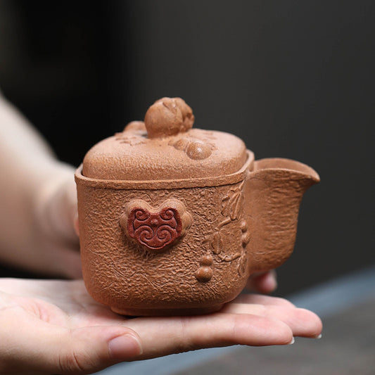 宜兴原矿紫砂160CC如意葫芦手抓壶分茶器泡茶杯茶具配件仿生公道杯盖碗