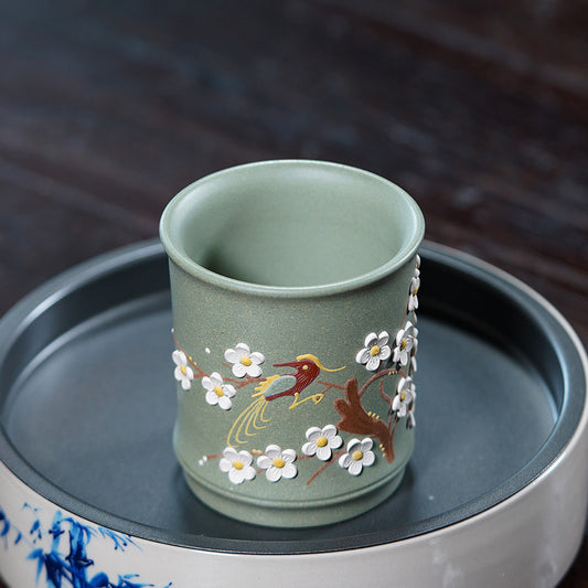 壶芝宴宜兴紫砂茶杯家用茶具办公室功夫主人杯手工制作