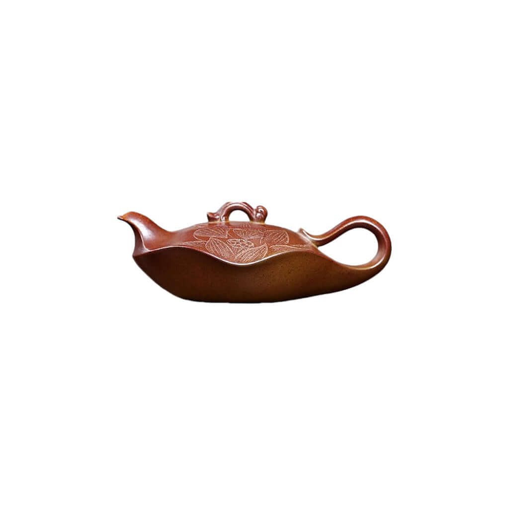 Handmade Yixing purple sand teapot, crafted with original clay, featuring a lotus design, ideal for household tea ceremonies.