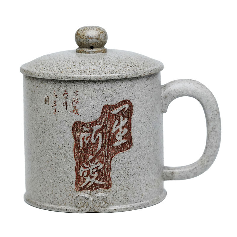 Handmade Yixing purple sand teapot with lid, featuring unique craftsmanship and traditional design for tea lovers.