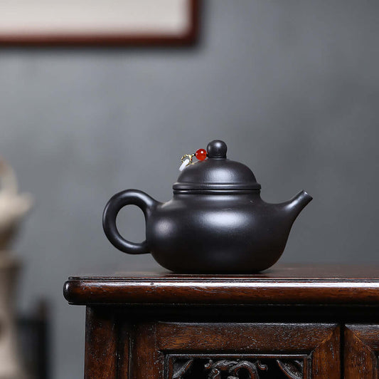 Handmade Yixing purple sand teapot, gray matte finish, perfect for Kung Fu tea sets and dropshipping.
