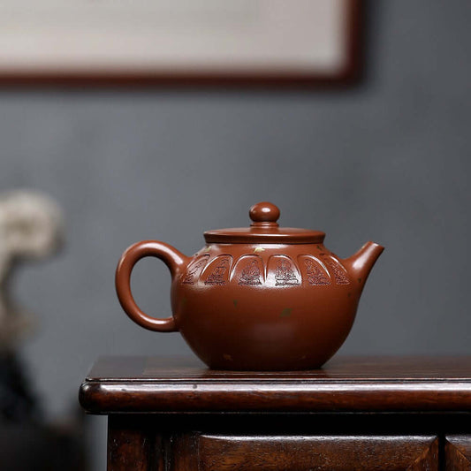 Handmade Yixing purple sand teapot, crafted from original purple clay, ideal for home kung fu tea set.