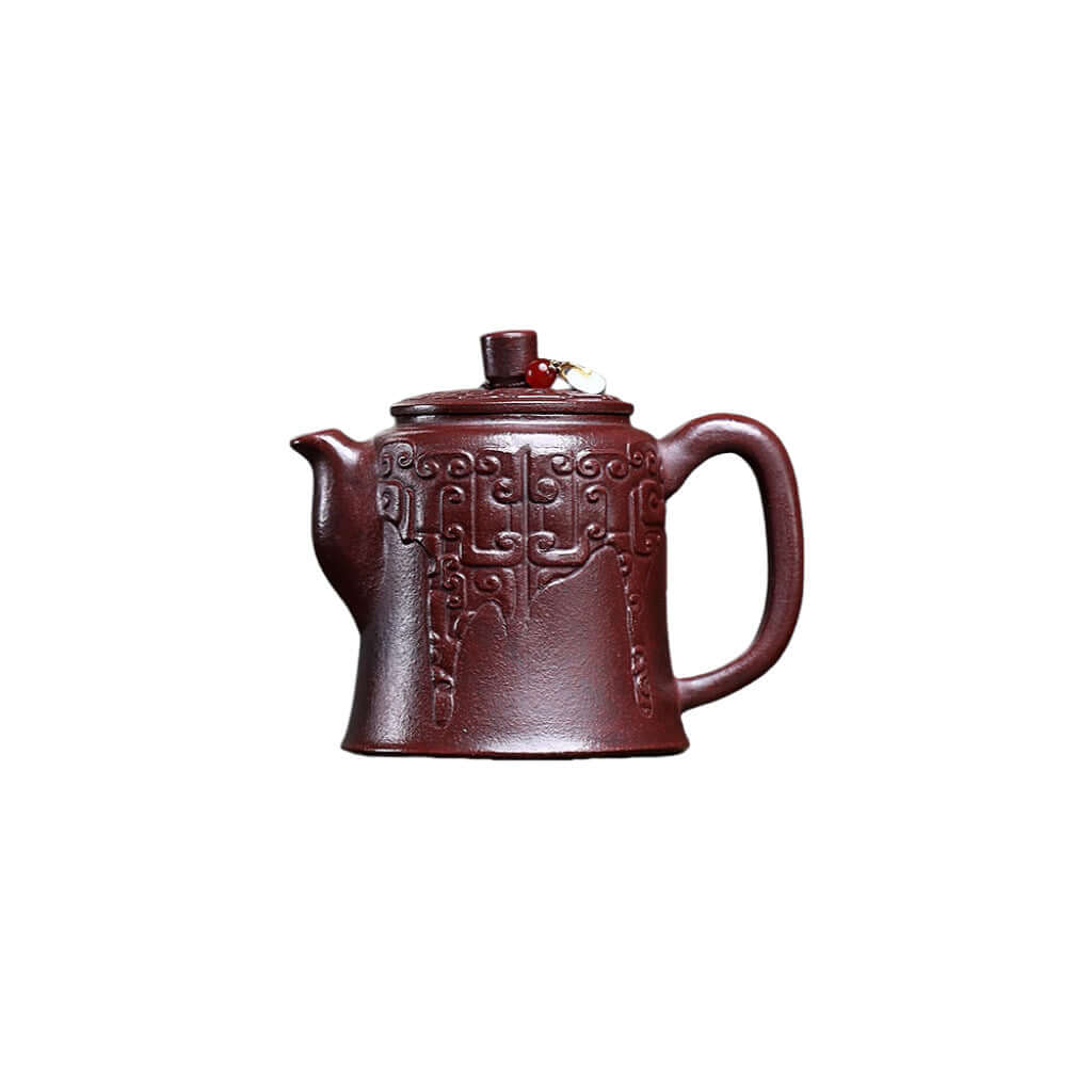 Handmade Yixing purple sand teapot crafted from ancient red mud, ideal for home kung fu tea sets.