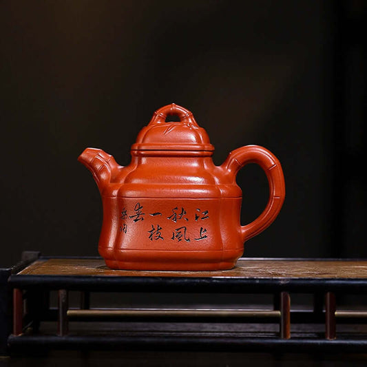 Handmade Yixing purple sand teapot, showcasing traditional craftsmanship and original design.