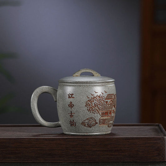 Handmade Yixing purple sand teapot with traditional Jiangnan design, showcasing craftsmanship and original materials.