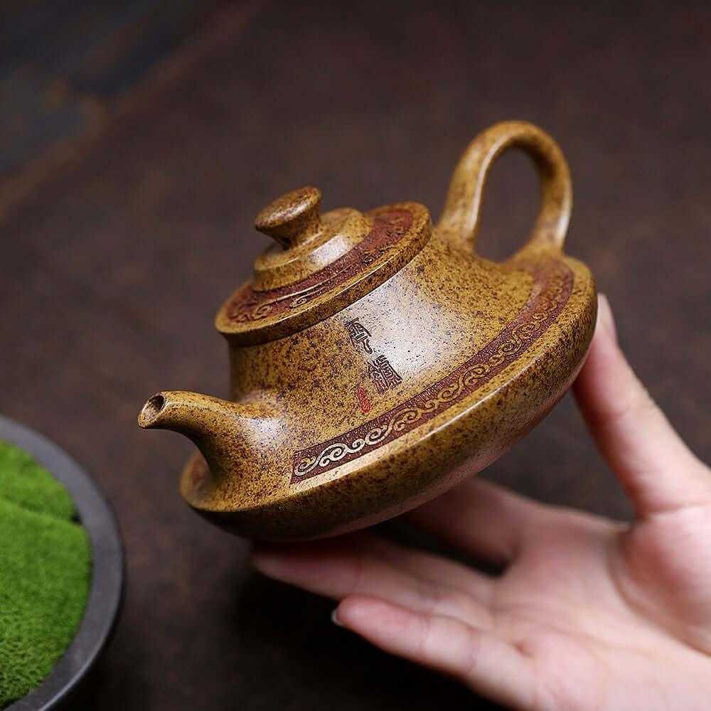 Handmade Yixing purple sand teapot, crafted from high-temperature raw ore, perfect for kung fu tea sets.