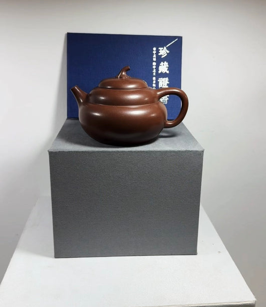 这泥真润泥【葫芦壶】薄胎很轻 极品文革老紫泥·容量 220cc