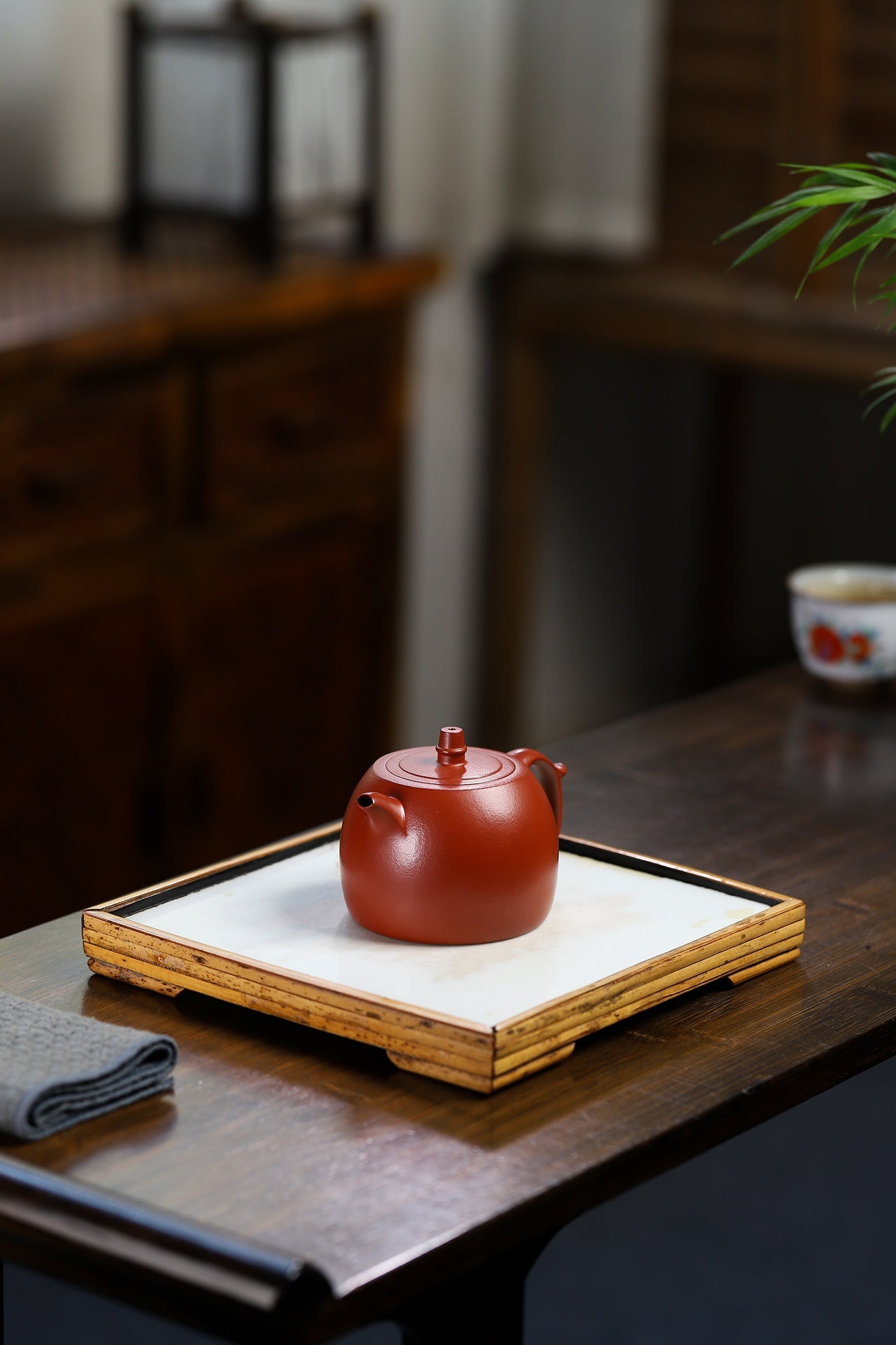 纯手工【井栏】 容量 210cc 9孔出水 皱皮朱泥 朱晨阳(国家级工艺师)