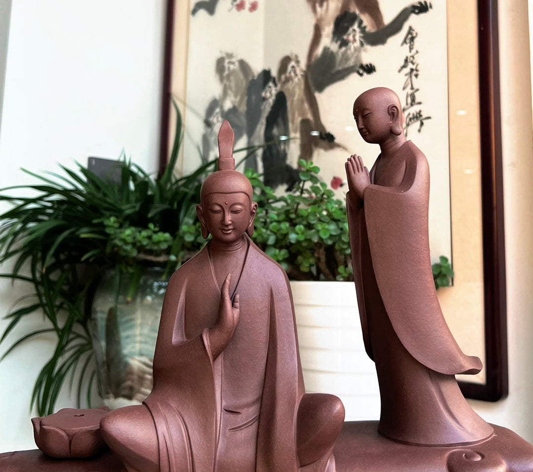 【紫砂雕塑云水禅心 】名家精品 紫砂茶宠雕塑摆件 原矿紫泥
