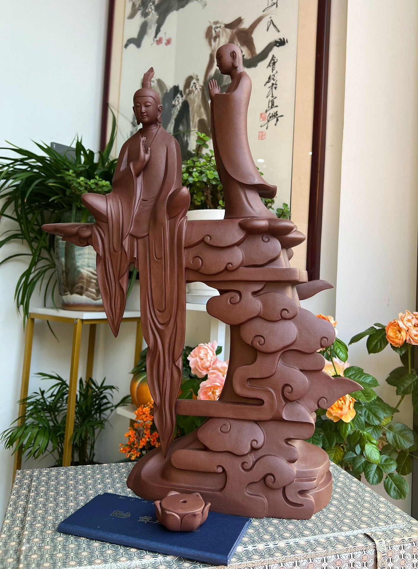 【紫砂雕塑云水禅心 】名家精品 紫砂茶宠雕塑摆件 原矿紫泥