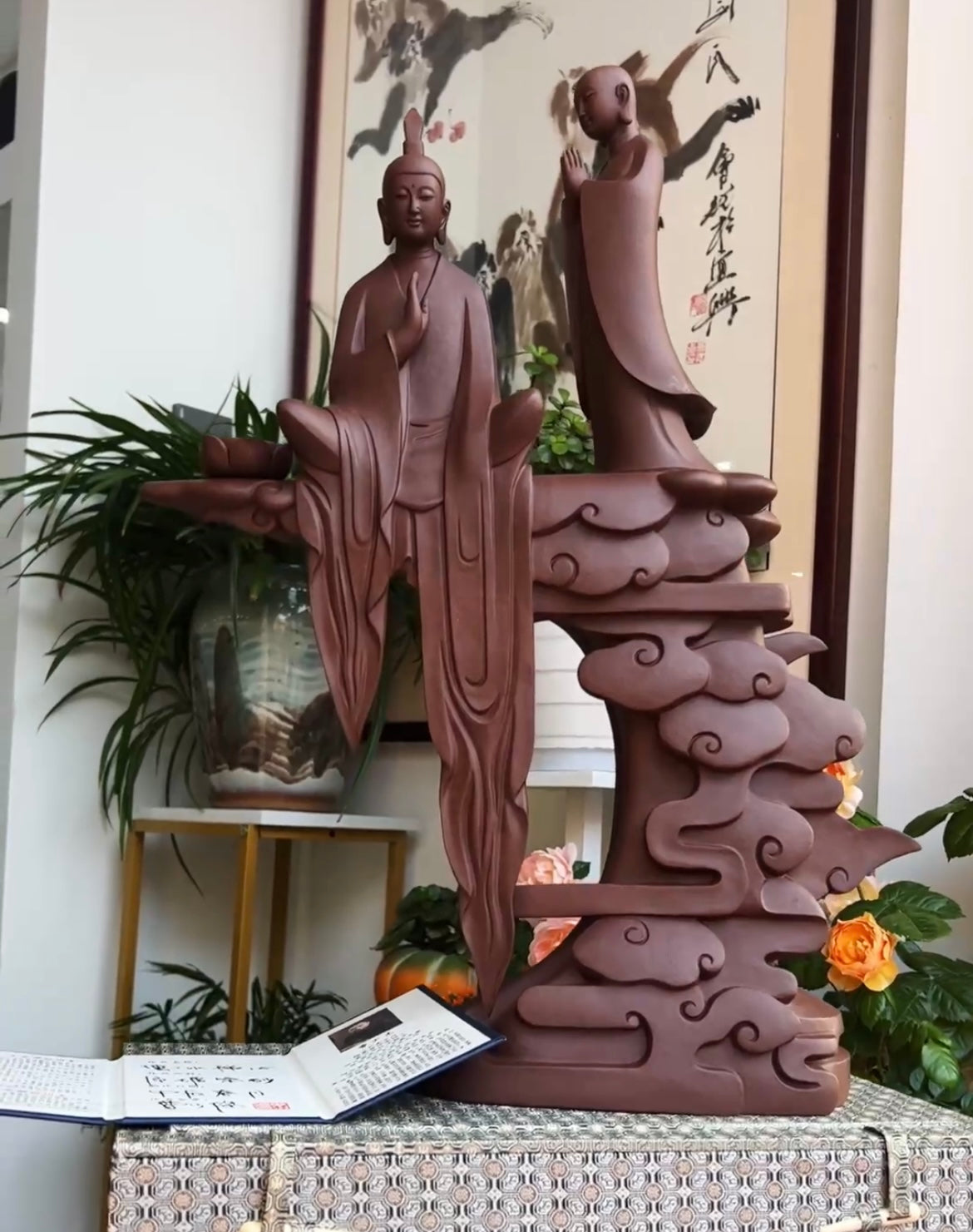 【紫砂雕塑云水禅心 】名家精品 紫砂茶宠雕塑摆件 原矿紫泥