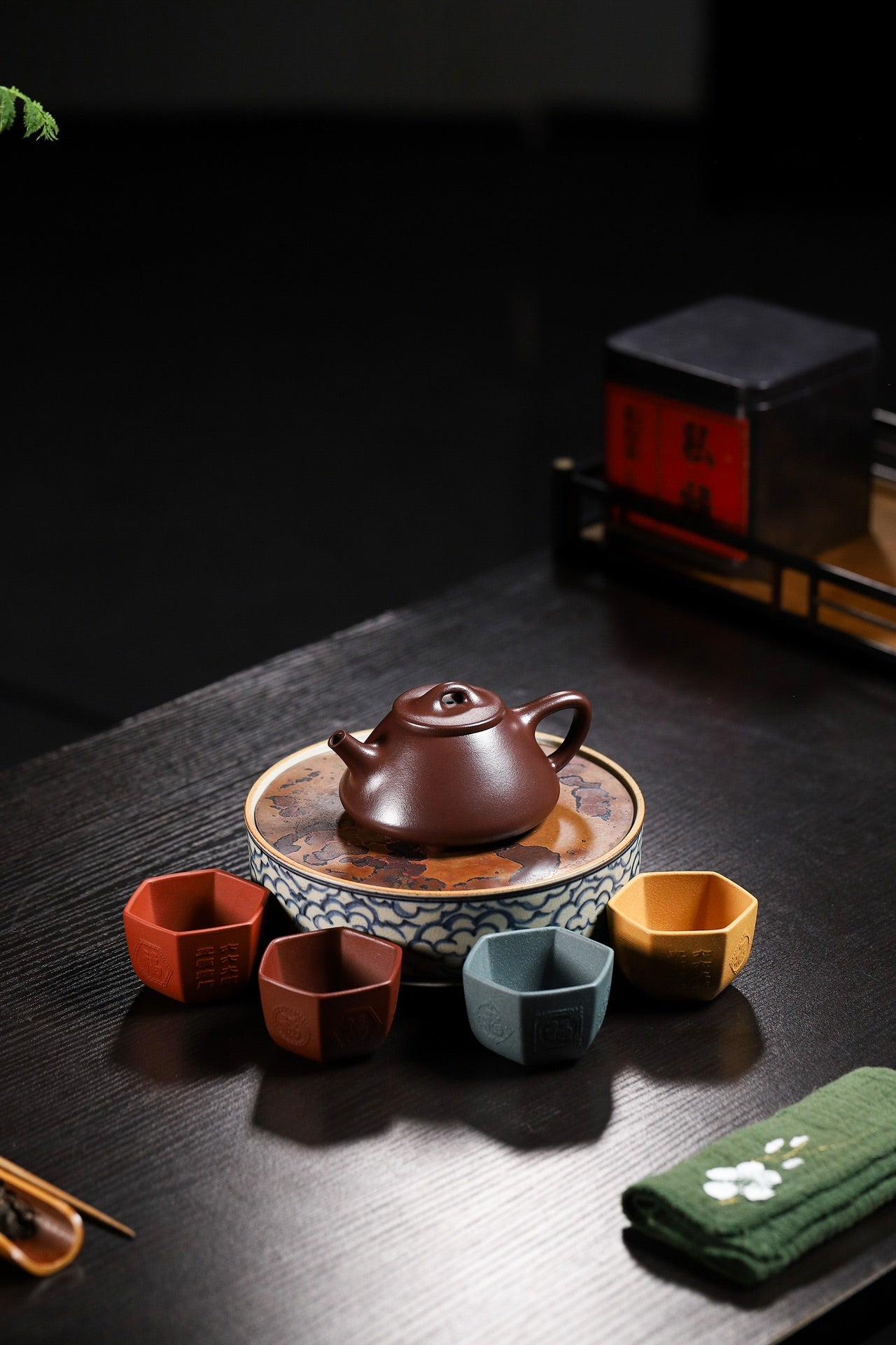 套装福利【石瓢套装一壶四杯】泥料 壶80目老紫泥