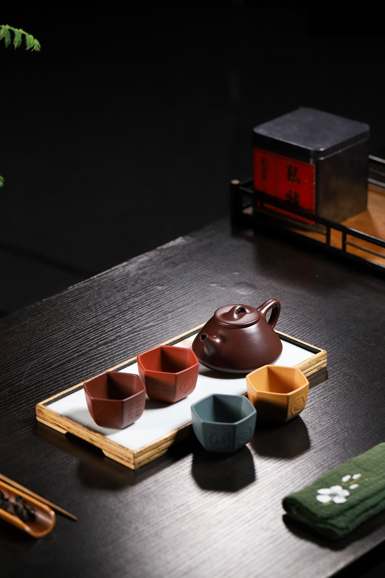 套装福利【石瓢套装一壶四杯】泥料 壶80目老紫泥