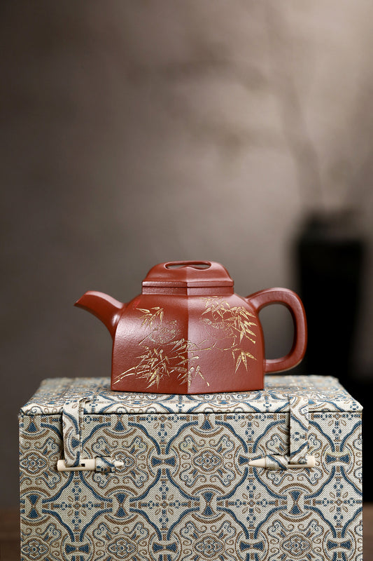 【六方牛盖】 朱泥 容量260cc 作者蒋鹏老师