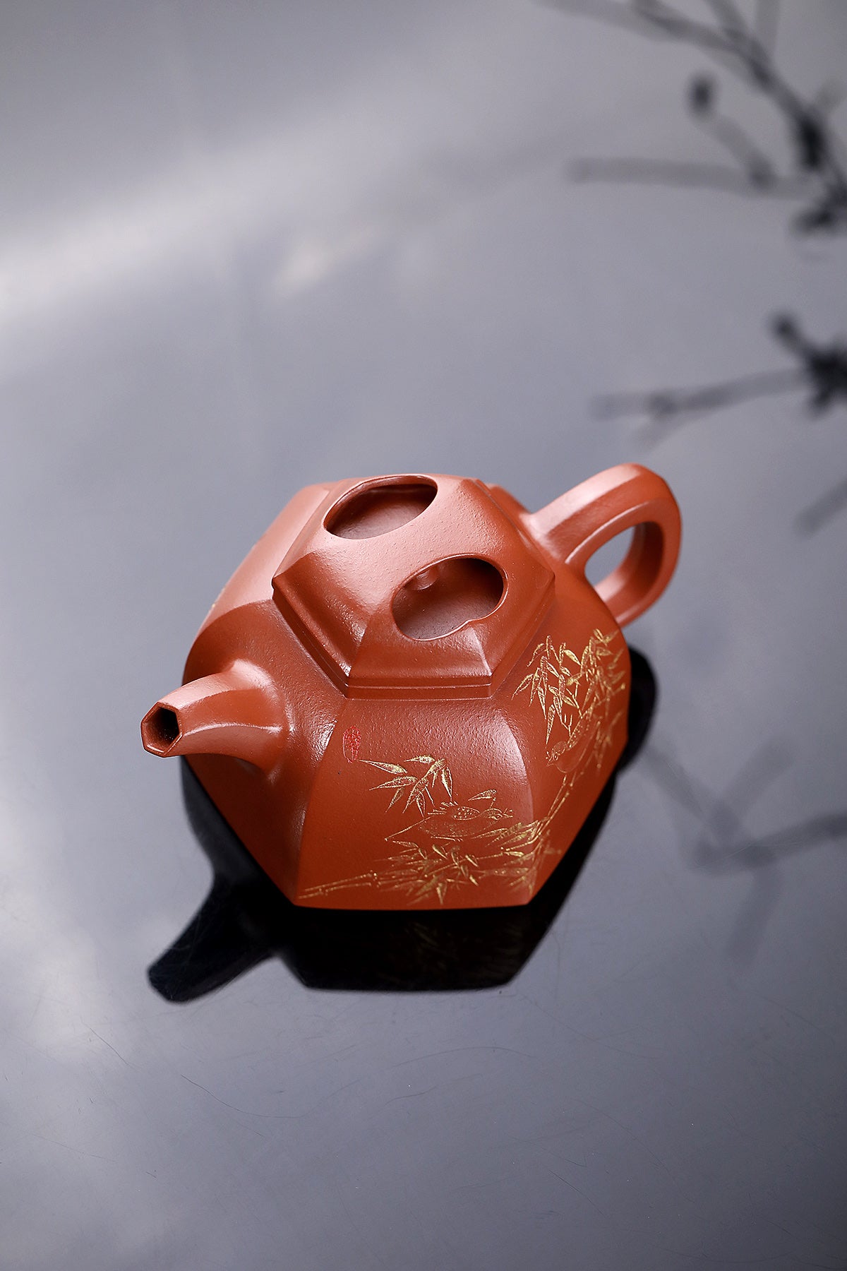 【六方牛盖】 朱泥 容量260cc 作者蒋鹏老师
