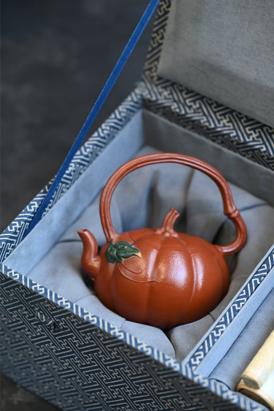 南瓜提梁·全手工 容量230cc/原矿朱泥