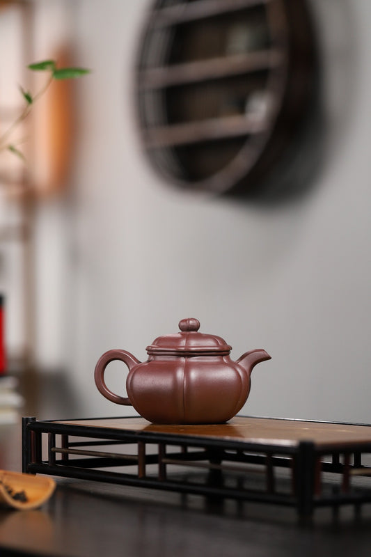 【筋纹仿古】 泥料原矿紫泥 容量260cc 7孔