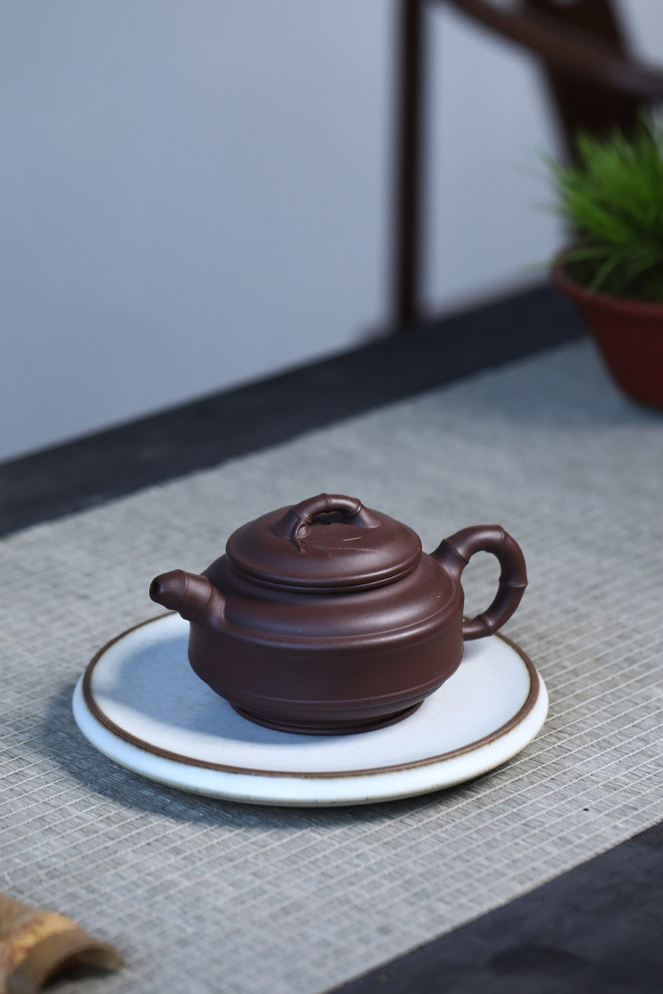 【双线竹鼓】 范俊华 (国家级工艺美术师) 原矿紫泥
