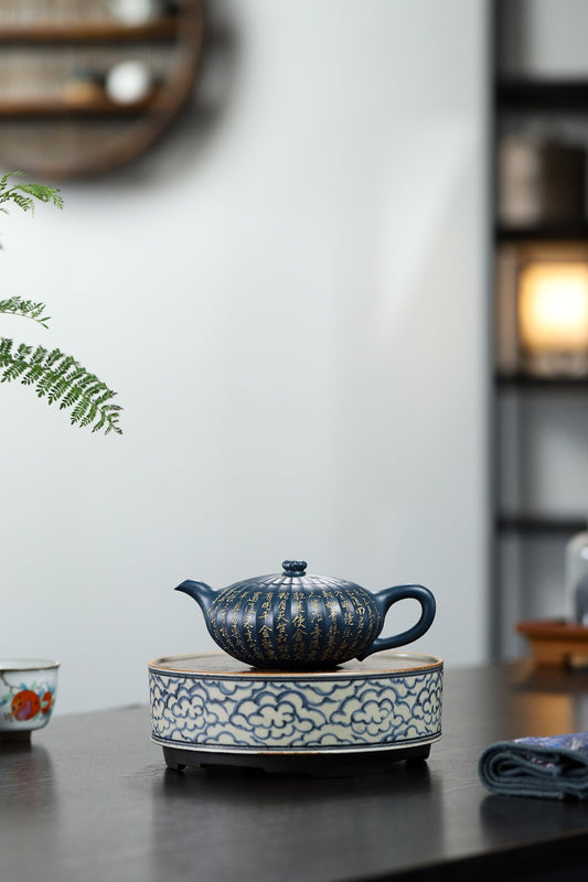 【筋纹碗灯】证书持壶照配套齐全 制壶吉春萍(国家级高级工艺美术师)