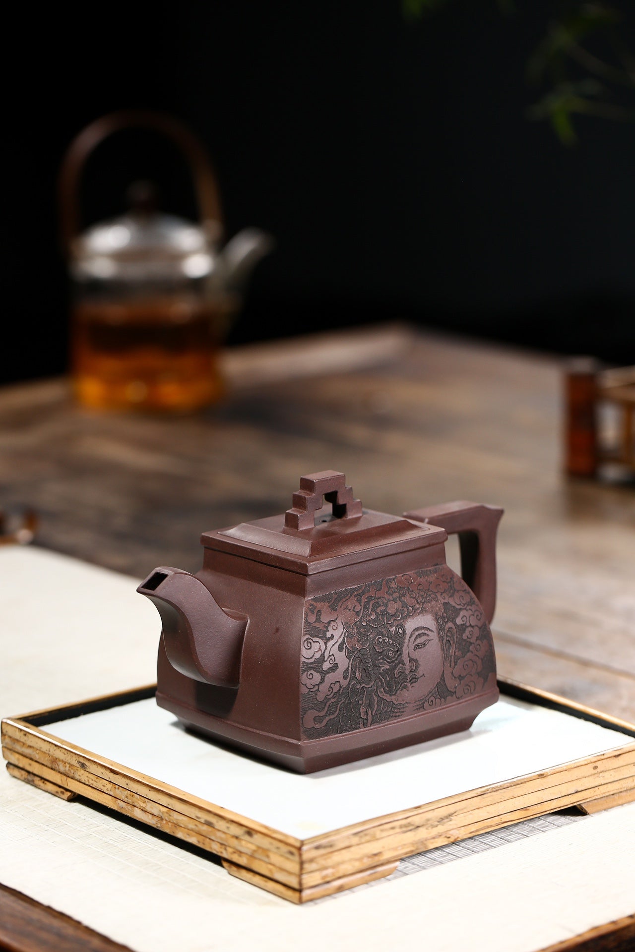 高工重器【四方桥鼎】 泥料原矿老紫泥 容量560cc·12孔出水