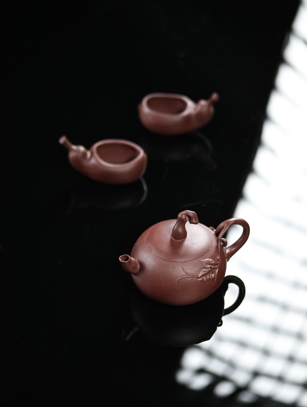 葫芦壶套组 | 【优质紫泥·传统手制·全手工薄胎·仿生器·花器110cc实力派作品 一壶俩杯】