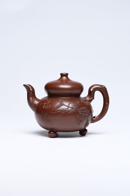 【三足葫芦】 作者 邵忠源 泥料紫玉金砂 容量500cc