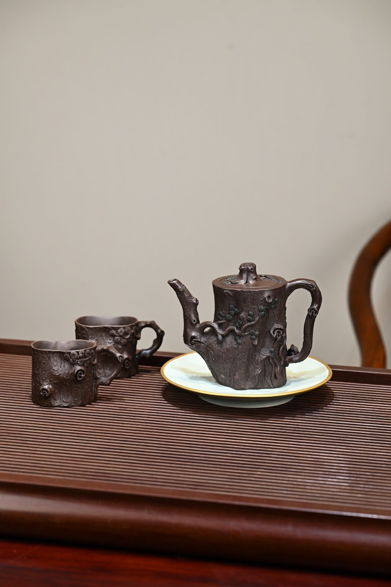 雲影套组·全手工 省大师桑黎兵作品(紫砂12精英)容量400cc/极品紫泥