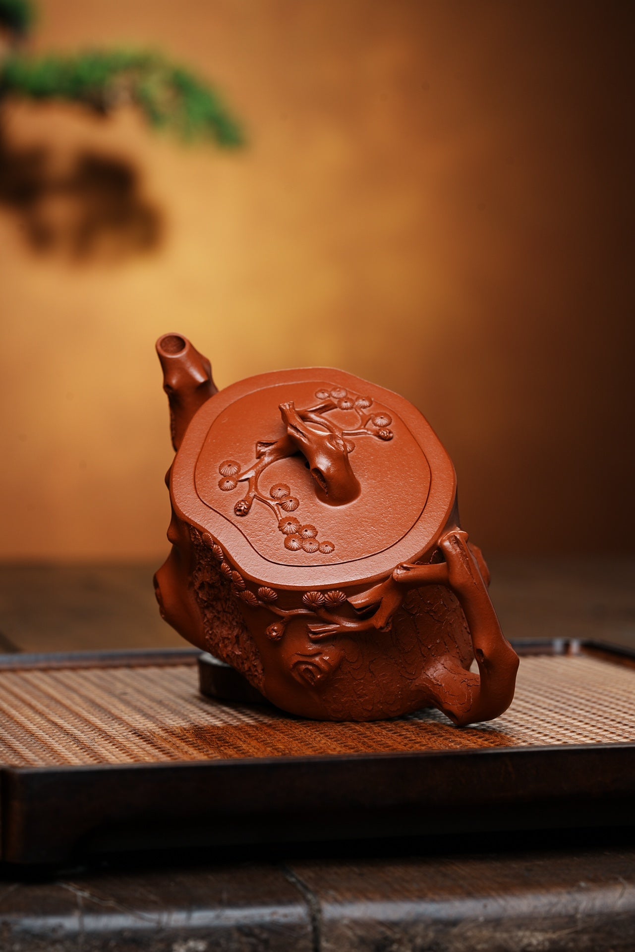 研高夏瑞娟老师倒把松桩 泥料贵妃朱泥190CC