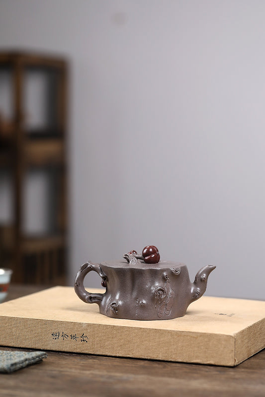 蒋艺华大师《硕果壶》家传原矿极品天青泥·250cc紫砂七老花器泰斗“蒋蓉”爱女