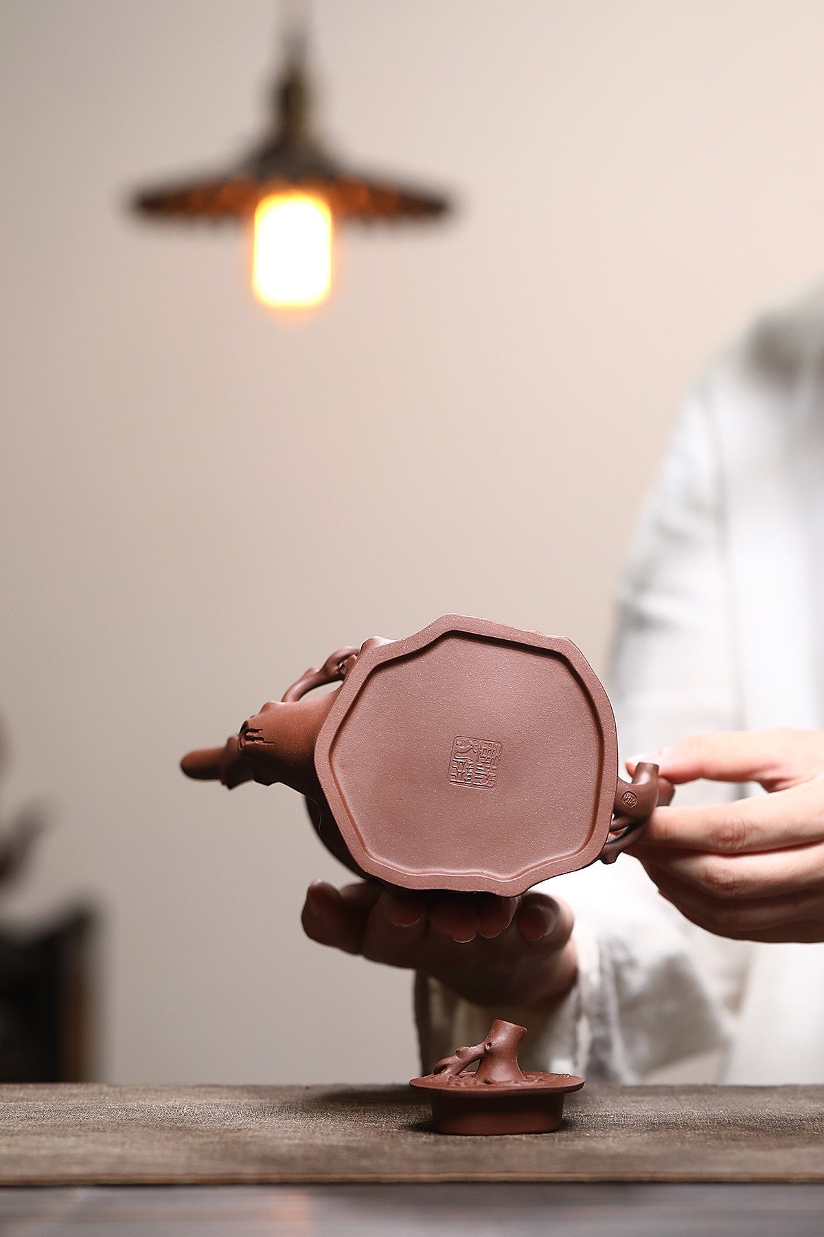 省大师勇淑英作品收藏【梅桩套组】 极品紫泥 600cc 江苏省陶瓷艺术大师