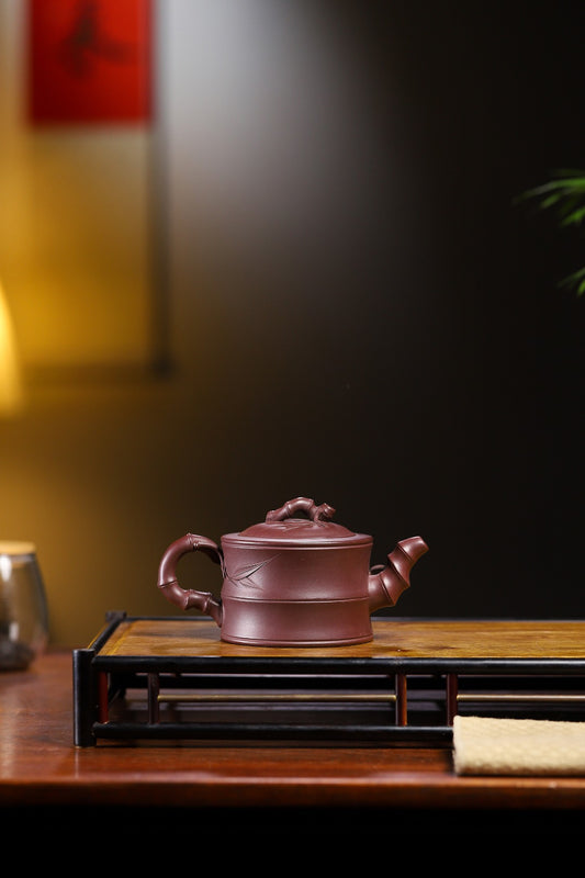竹段 220cc 9孔 原矿紫泥 【作者】范俊华(国家级工艺美术师)