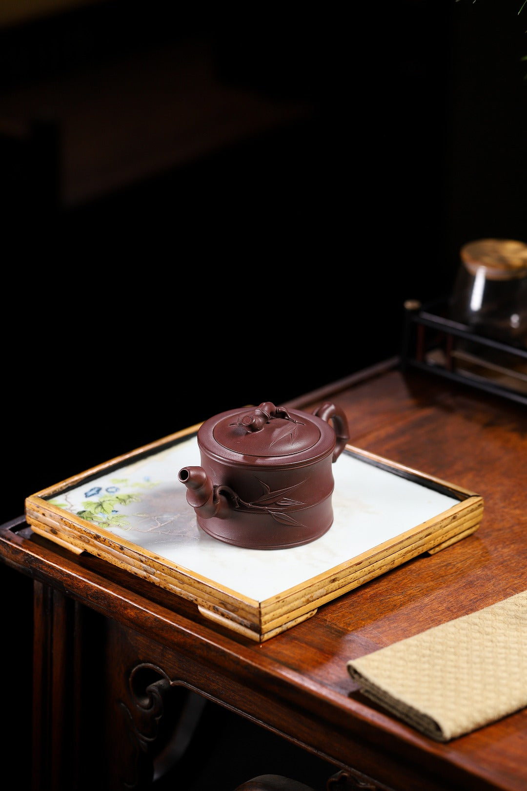 竹段 220cc 9孔 原矿紫泥 【作者】范俊华(国家级工艺美术师)