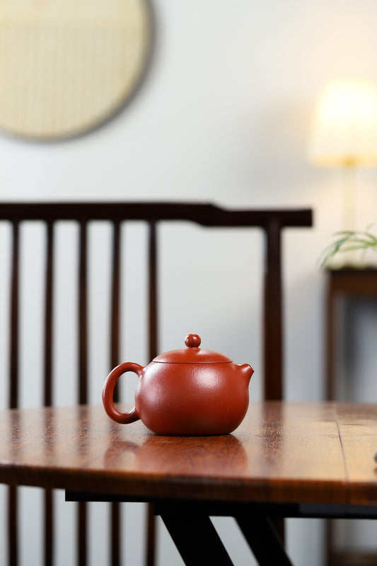 全手工西施 9孔 【泥料】原矿40目皱皮朱泥 【作者】欧侠