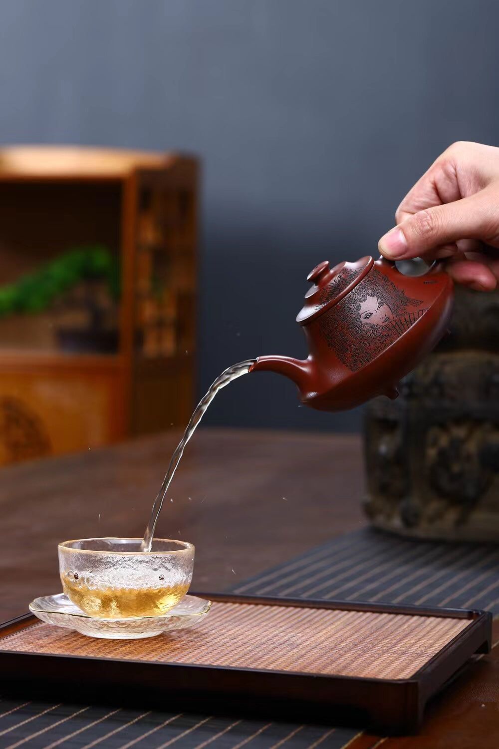 【云炉】 制壶万庆元(国家级高级工艺美术师)原矿龙血砂230CC