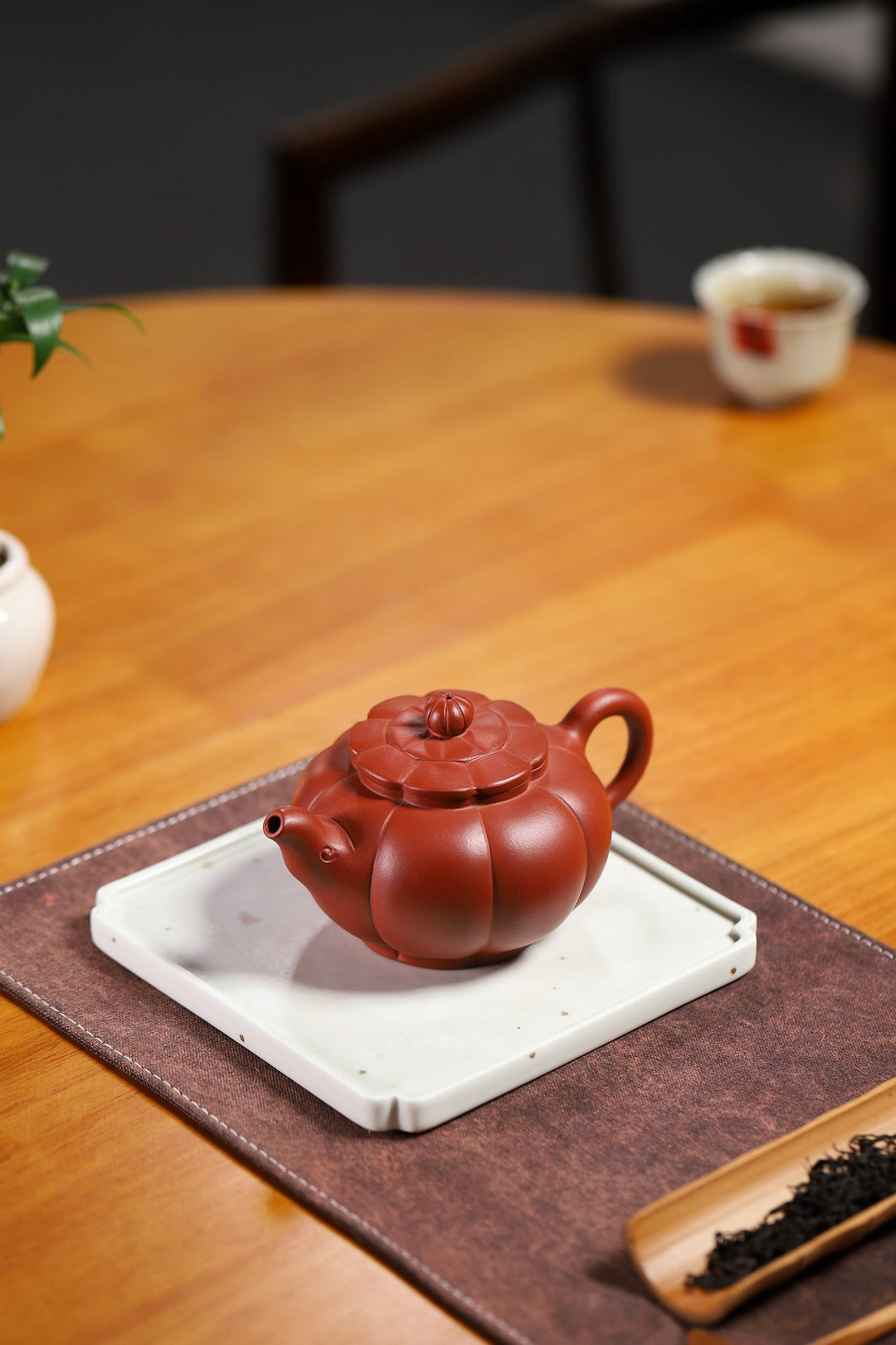 【菱花壶】 泥料原矿朱泥 容量260cc 孔数9孔