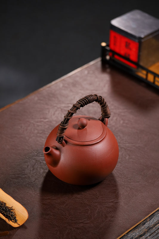 紫砂养生【藤把煮茶壶】1500cc煮茶壶明火电陶炉煤气灶都可烧