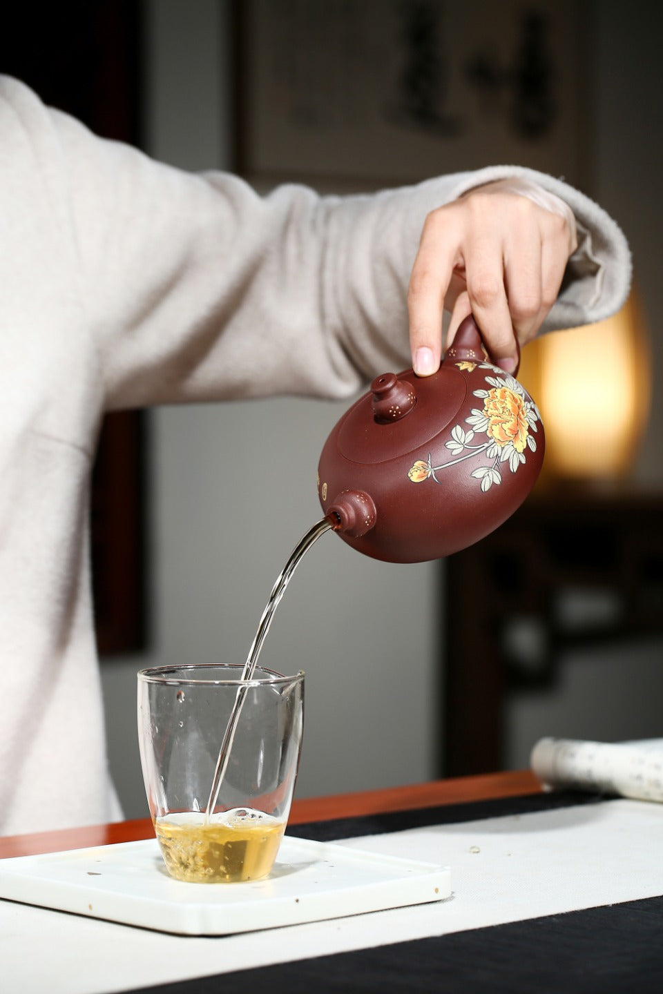 【葫芦壶】 刘彩萍(国家级工艺美术师) 原矿清水泥 容量 300cc 孔数7孔