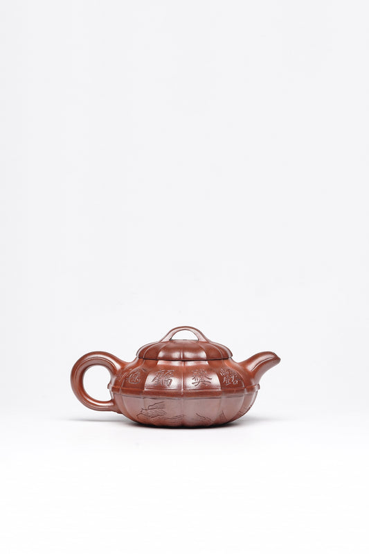 【壶名】合菱 【泥料】品红砂段 【容量】350cc 戴静波 收藏重器 研高佳作