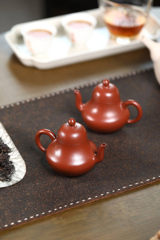 【思婷】光素器和刻绘品两款可选 极品三十目粗砂朱泥 110cc内推球孔出水